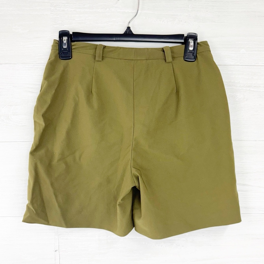 Prada Olive Mid-Rise Rayon Blend Shorts - Picture 3 of 7